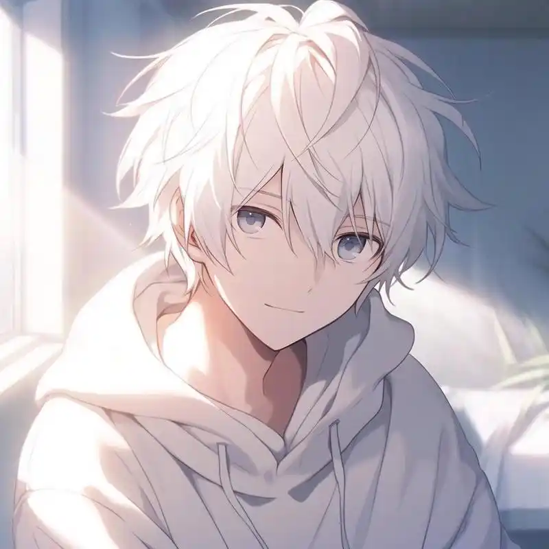 动漫头像|白发男头(3)