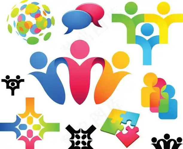 社交团队人物logo设计图片ai矢量模版下载