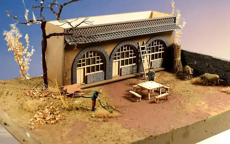 窑洞场景模型场景制作教程,窑洞房子拼装
