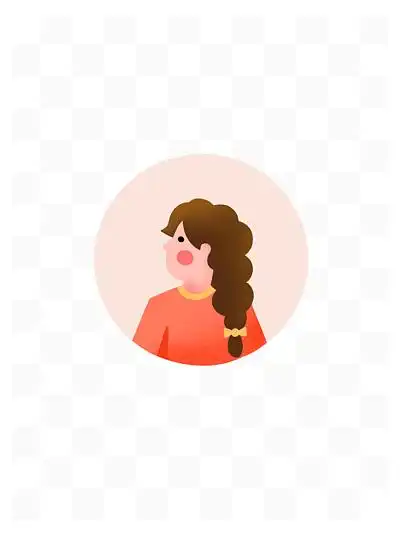 扁平手绘女生女孩可爱卡通形象 i> i>商 /i> /i> i> i>务 /i> /i> i>