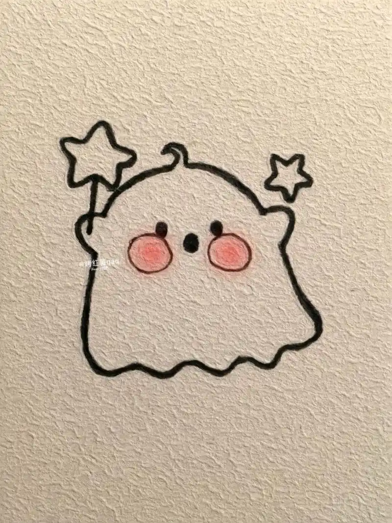 教你画超简单可爱幽灵! #简笔画# #简笔画教程##万圣节🎃#  #可爱简