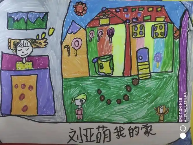 第三周星期五的语文作业是:请你用a4纸把心中的"家"画一画,写一写