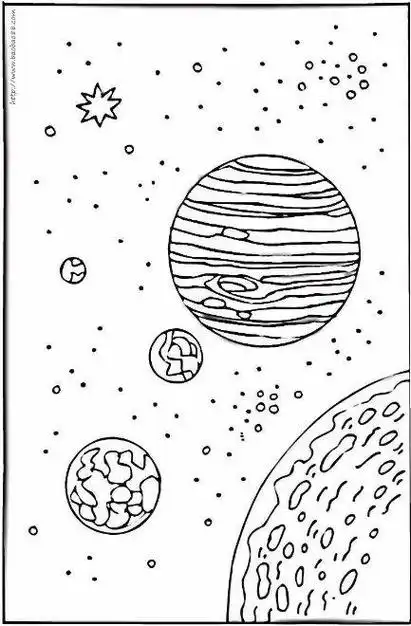 如何画太空和宇宙还有星球简笔画(简笔画图片大全) -【爱个性】