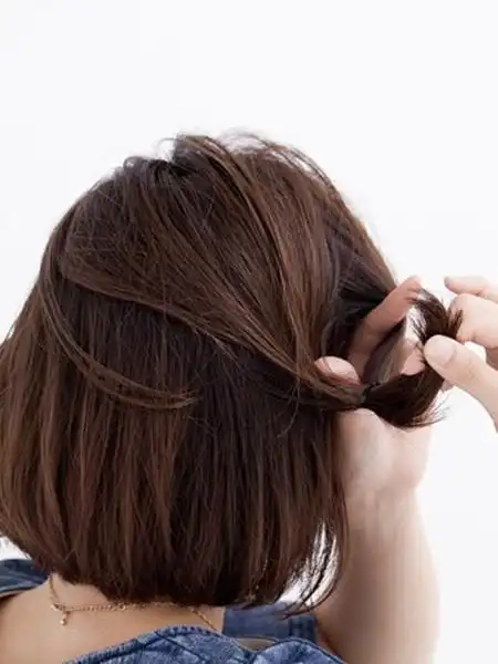 短发波波头怎么扎好看图解,扎短发图片,发型图片