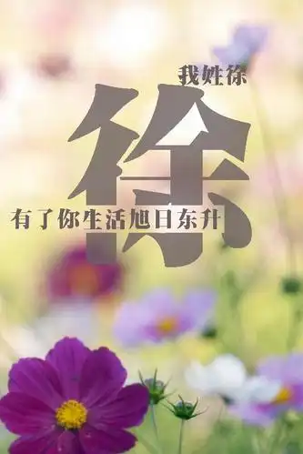 用你的姓氏图片做你的手机屏保吧,各位来认领(第二期)