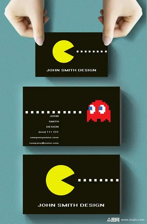 黑色个性游戏名片模板下载-编号594796-众图网