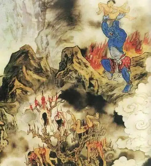 阎王为地狱之首,属下的十八位判官分别主管十八层地狱.