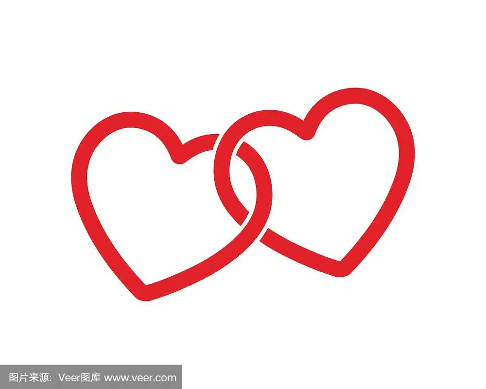 锁定,连接爱心形状矢量图标符号.孤立在白色背景上.比如,婚礼心形标志