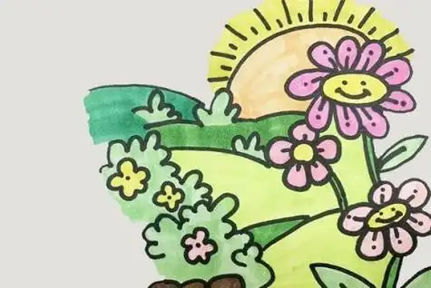 花园简笔画图片大全彩色儿童 花园简笔画简单怎么画