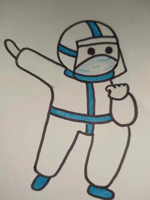 简笔画  #全民核酸  #核酸医生  疫情期间谢谢各位白衣小天使