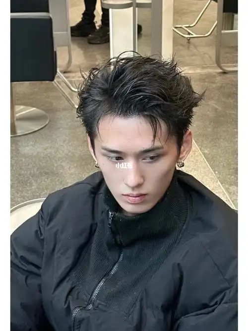 男士烫发侧分钢夹烫