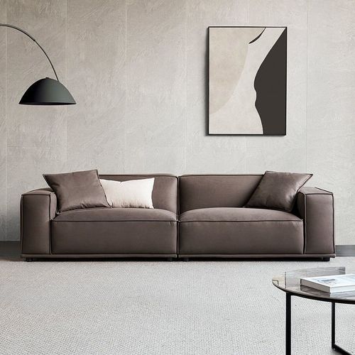 意式沙发2021年网红款轻奢小户型客厅极简双人三人沙发免洗科技布