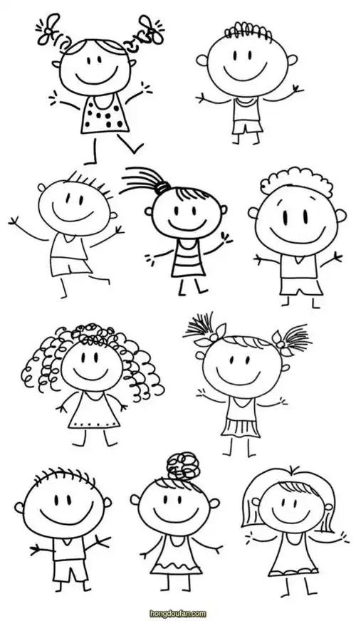 好多好多小朋友要如何画?男生女生简笔画大全 | 红豆饭小学生简笔画大
