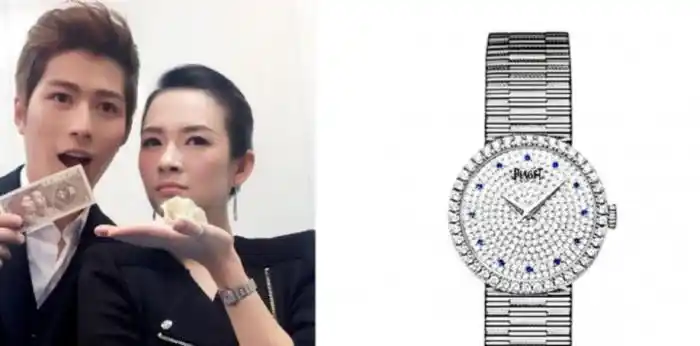 相比章子怡,汪峰戴的手表非常低调.