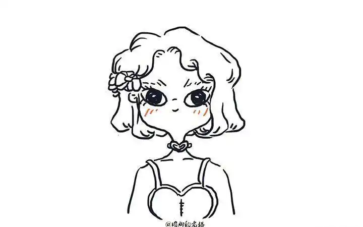 漂亮女生的简笔画怎么画卷发小美女简笔画图片小美女画画简笔画漂亮小