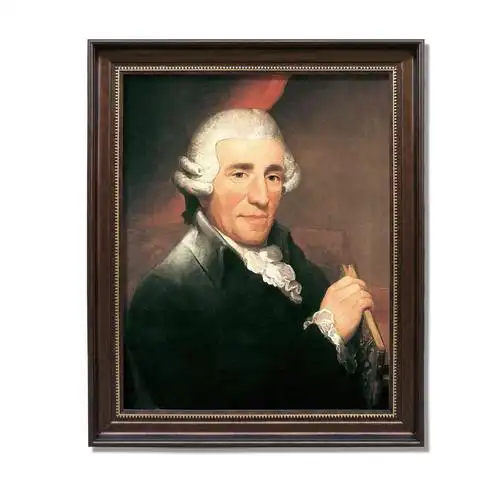 音乐装饰画音乐家海顿肖像油画高清喷绘绘画钢琴现代装饰画