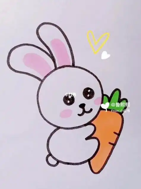 小白兔_简笔画_教程_简笔画教程_人文_绘画简单可爱小白兔怎么画兔子