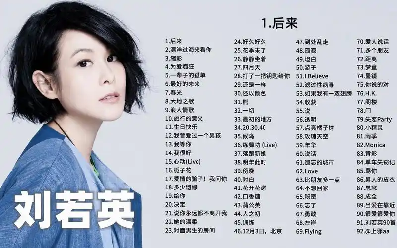 【刘若英】刘若英90首歌曲合集,后来总想起当天的星光!