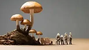 蘑菇和微缩人物医疗场景摄影图ai图片免费下载_png格式_4368像素_编号