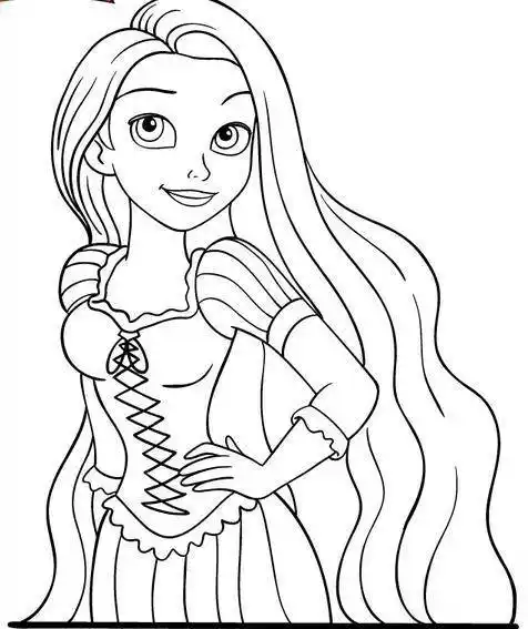 长发公主乐佩迪士尼卡通人物简笔画大全2美丽公主简笔画_长发公主简笔