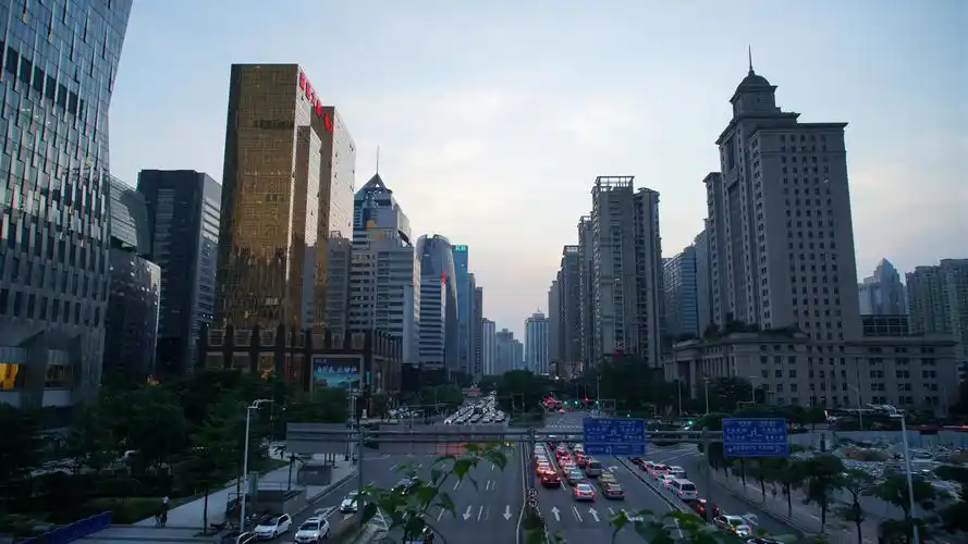 中国城市,广州,黄昏,高楼大厦,交通道路 壁纸 - 1920x1080 全高清