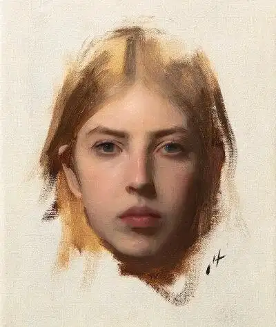 简洁明快的油画人物头像艺术家nick alm