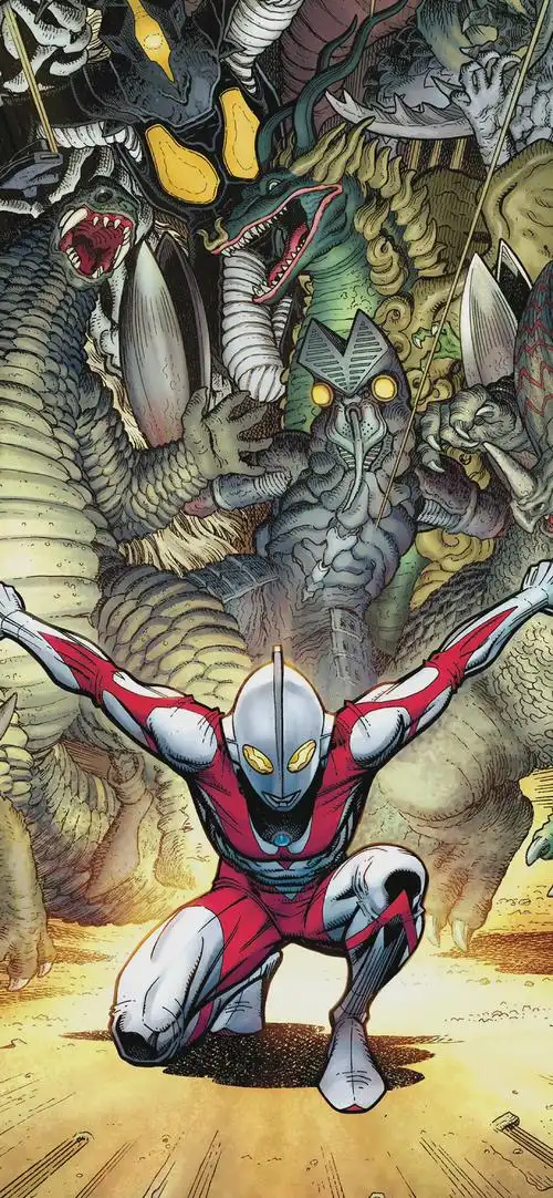 奥特曼与怪兽搏斗手机壁纸