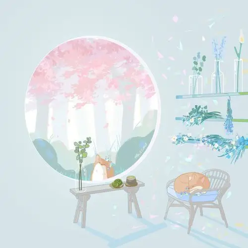 画风治愈温馨的复古小物件插画画面精致而美好