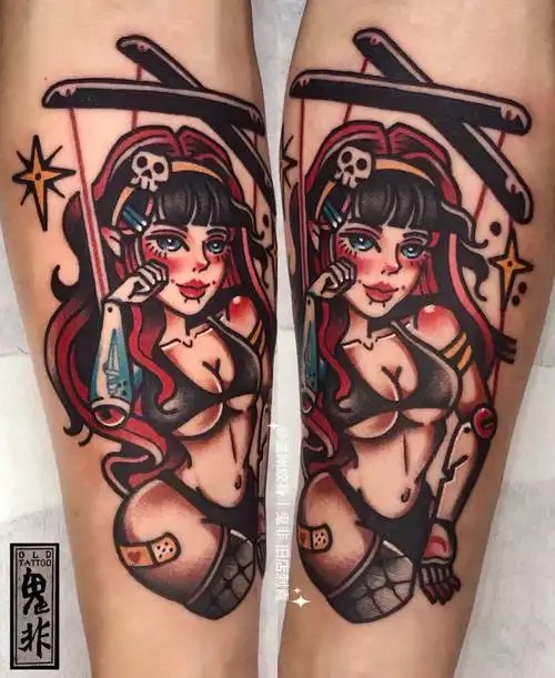 xing感提线木偶原创oldschool纹身