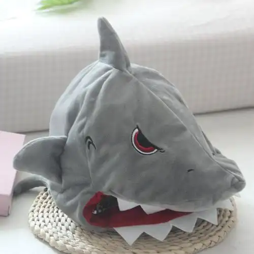 ins网红雪梨同款卡通鲨鱼头套搞怪拍照道具卖萌头饰抖音鲨鱼帽子