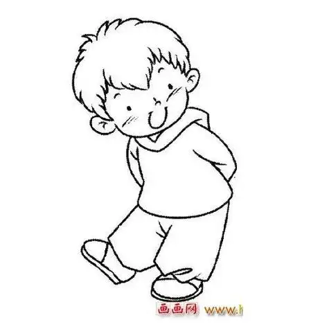 小男孩侧面画法简笔画侧身小男孩儿简笔画第三步接着继续画出简笔画