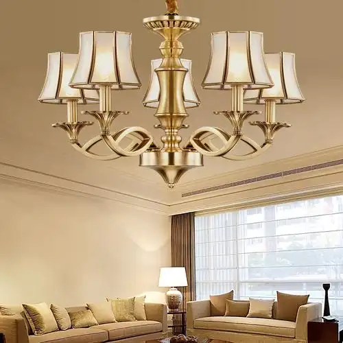 雷士nvc照明自营专场 雷士美式吊灯灯具大气客厅吊灯全铜现代简约餐厅