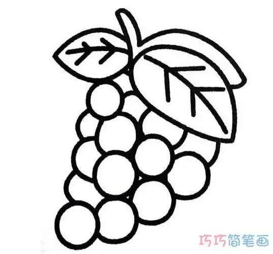 幼儿简笔画涂色打印葡萄