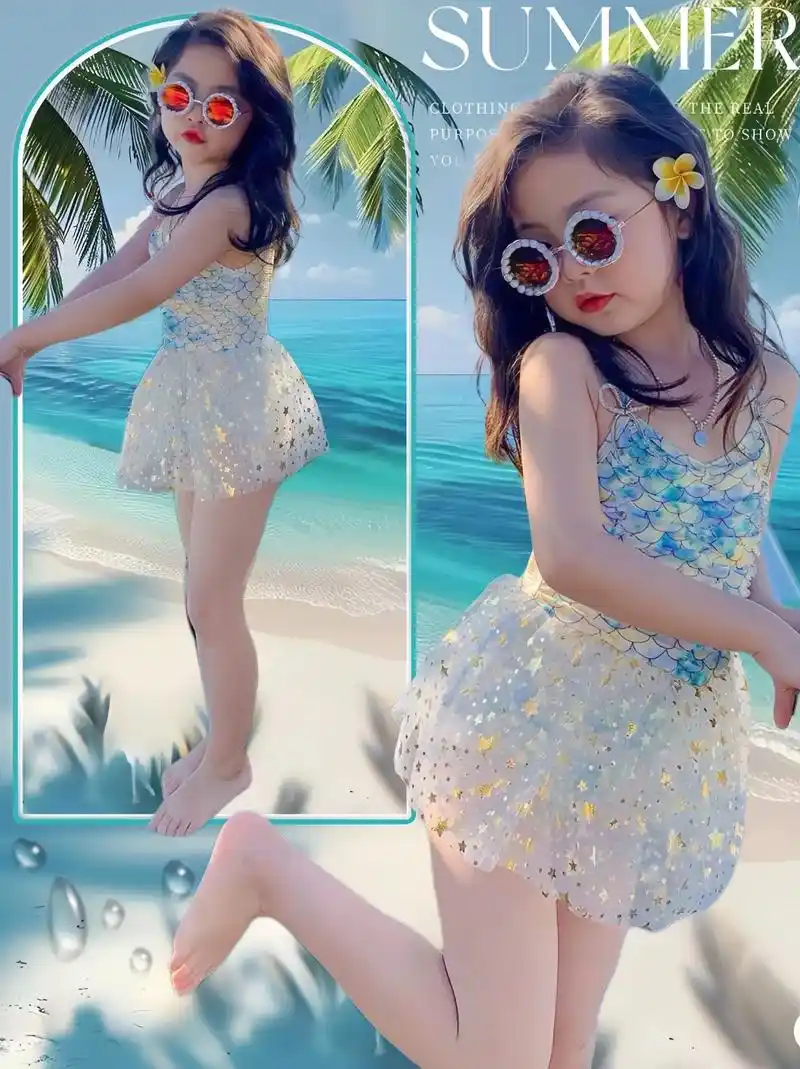 女童美人鱼公主泳衣～(90-150码)