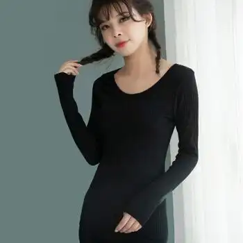 美黛遇高中女生少女秋衣秋裤初中学生青少年女士保暖内衣套装女式棉