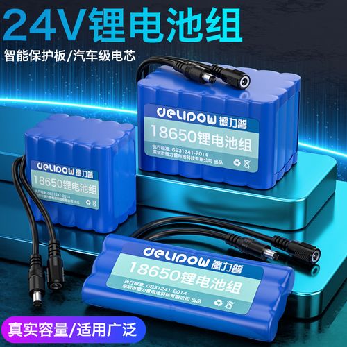德力普24v锂电池组6串18650大容量电瓶移动电源便携可充电器