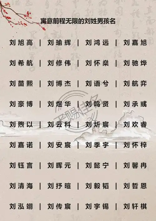 2020鼠宝宝起名取自诗词寓意前程无限的刘姓男孩名字精选