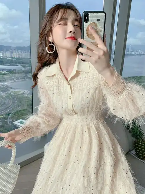轻奢裙子高端法式女装名媛气质打底小香风连衣裙春秋2021新款春款
