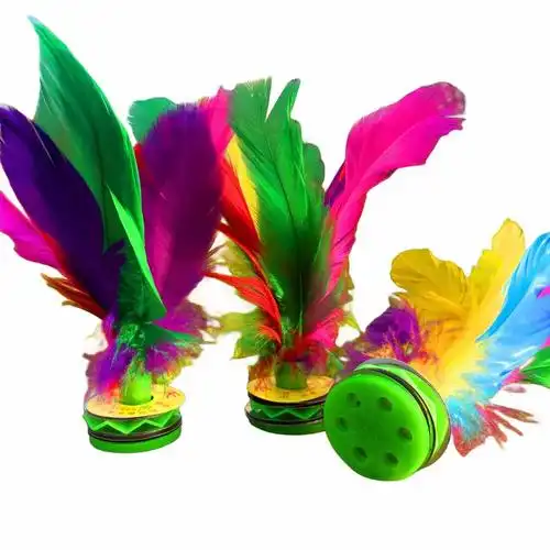 鸡毛毽子80后怀旧玩具童年彩色鸡毛毽子比赛使用毽球运动用品推荐