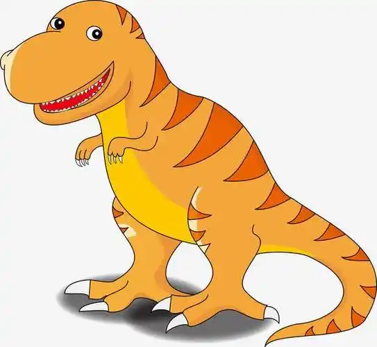 矢量卡通黄色霸王龙卡通q版红暴龙霸王龙小恐龙带绑定有动画-cg霸王龙