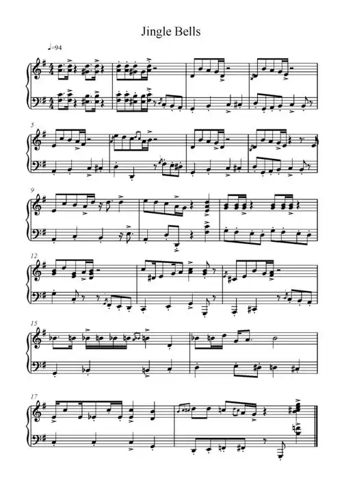 铃儿响叮当爵士钢琴谱-老齐-虫虫钢琴