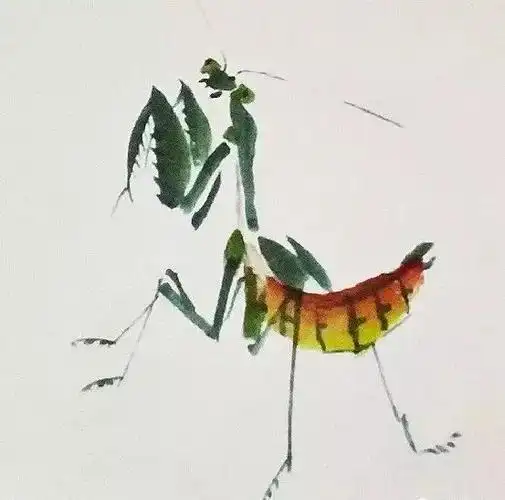 书画联盟丨写意螳螂的画法简单易学