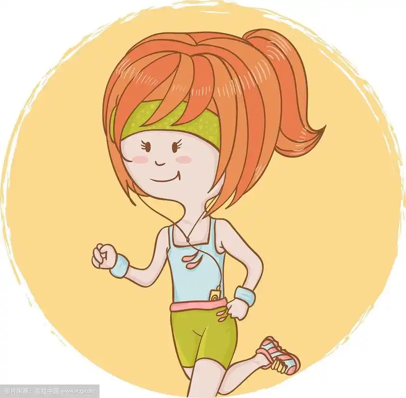 可爱的卡通运动女孩