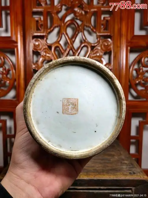 晚清民国名家胡源鑫粉彩浅绛彩花鸟帽筒大底全品完整