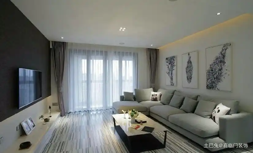 三居客厅客厅现代简约90m05三居设计图片赏析--土巴兔装修效果图