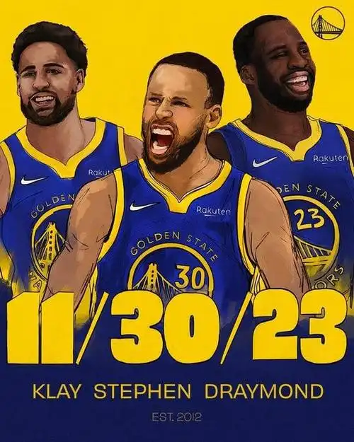 勇士发布水花追日特别版海报nba历史同队第二长三人组