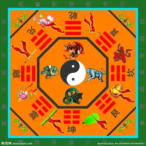 道教吉祥神兽太极八卦图片