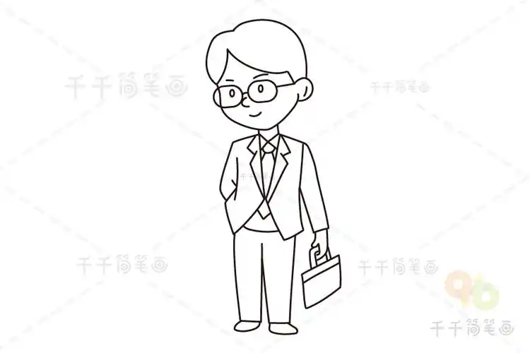 穿西装的男人简笔画