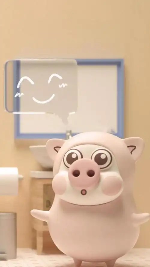 可爱的卡通猪俏皮呆萌写真