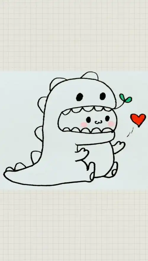 简笔画#教你画可爱的小恐龙-度小视